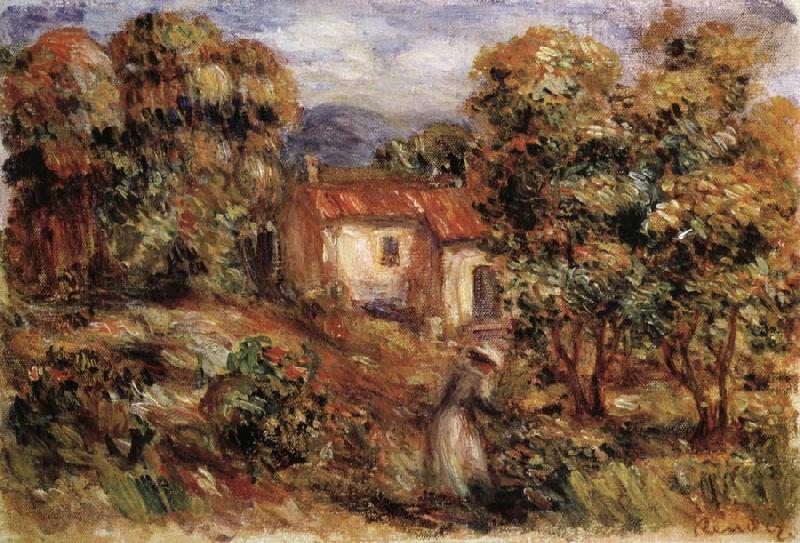 Pierre Renoir Woman Picking Flowers in the Garden of Les Collettes China oil painting art
